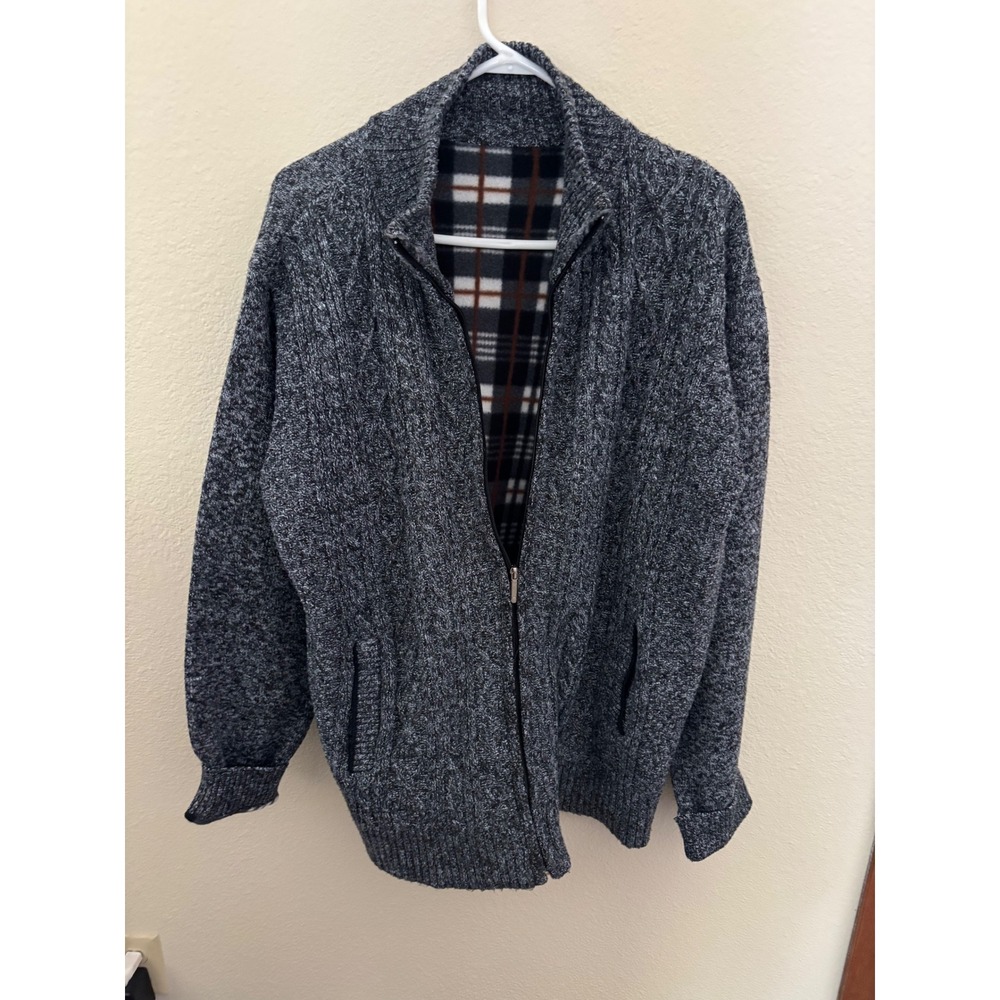 Men's Charcoal Zip-Up Sweater